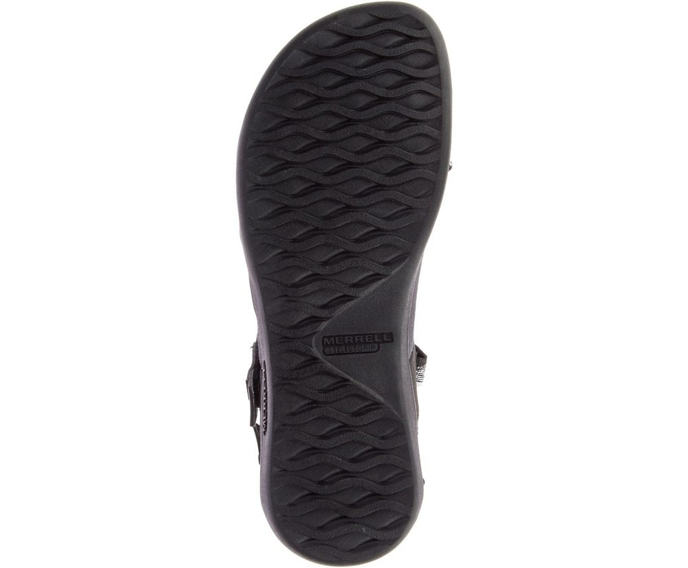 Sandały Merrell Damskie Czarne/Białe - District Mendi Backstrap - 689401-TAO